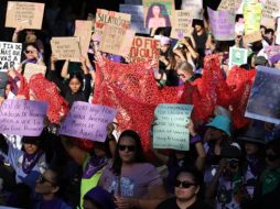 Ayer se realizaron tres manifestaciones en Guadalajara en el Día Internacional de la Mujer. EL INFORMADOR/ CARLOS ZEPEDA