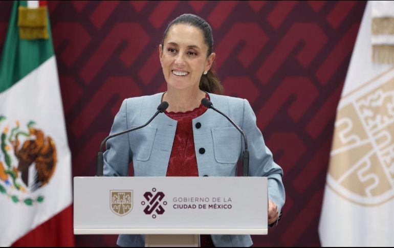 La jefa de Gobierno de la Ciudad de México, Claudia Sheinbaum Pardo, en conferencia de prensa. ESPECIAL