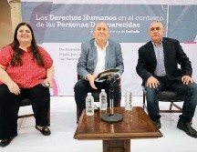 La diputada Hortensia Noroña, Rubén Moreira Valdés, coordinador de los diputados del PRI en la Cámara baja y el diputado Hugo Contreras Zepeda. ESPECIAL