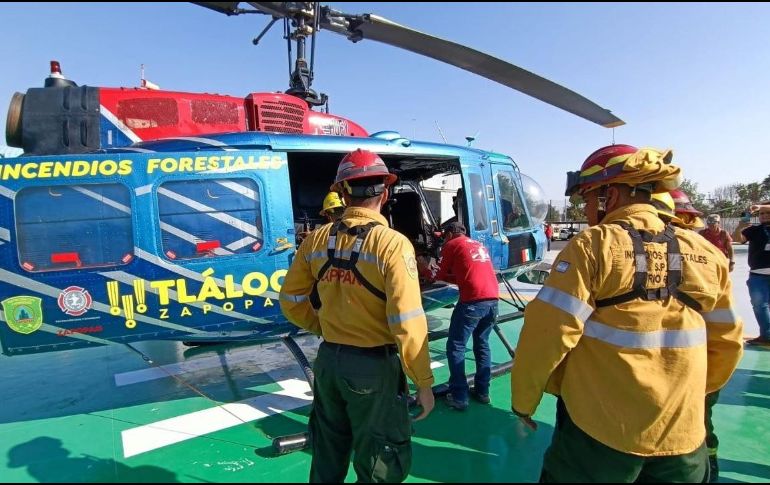 Al menos 28 elementos combaten un incendio en el paraje de Palo Gordo, en Zapopan. ESPECIAL