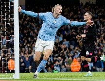 Erling Haaland colaboró con tres goles en la victoria del City. AP/Richard Sellers