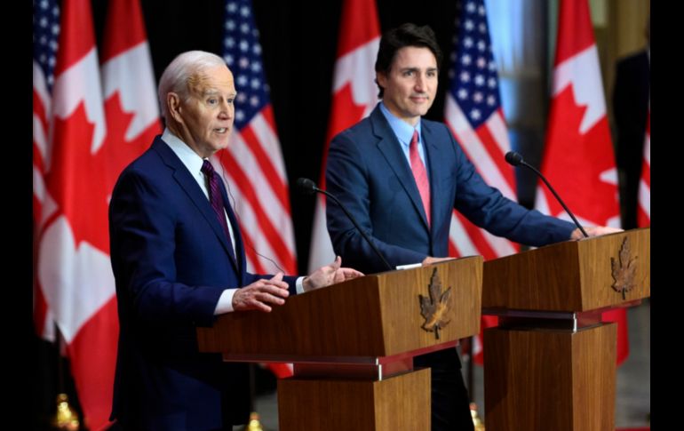 Trudeau hizo ese anuncio durante una rueda de prensa conjunta con el presidente de EU, Joe Biden. EFE