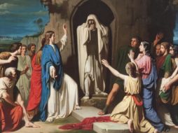 «Gritó con voz potente: “¡Lázaro, sal de allí!” Y salió el muerto, atados con vendas las manos y los pies, y la cara envuelta en un sudario». WIKIMEDIA/«La resurrección de Lázaro», de José Casado del Alisal