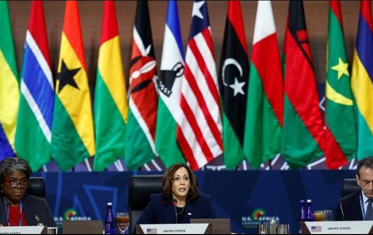La vicepresidenta Kamala Harris fue anfitriona de varias sesiones durante la cumbre EE.UU.-África, el pasado diciembre en Washington. REUTERS