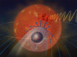 Representación artística de las interacciones entre un exoplaneta y su estrella. EFE/A. Kitterman/National Science Foundation