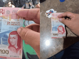 La foto viral del billete de 120 pesos. ESPECIAL