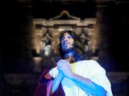 Frente de la Catedral Metropolitana de Guadalajara se realizó esta noche la representación artística del Santo Triduo de la Pasión de Cristo. EL INFORMADOR/ CARLOS ZEPEDA