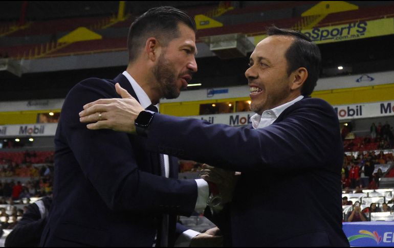 Benjamín Mora y Eduardo Fentanes durante el partido de la jornada 4 del torneo Clausura 2023. IMAGO 7
