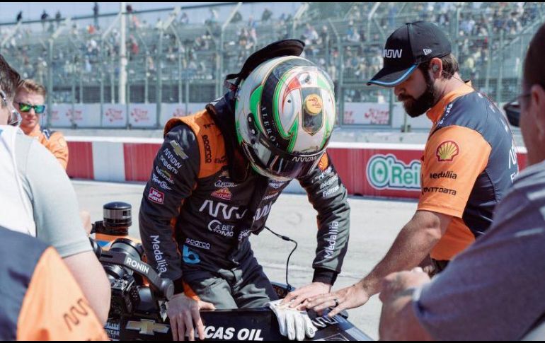 El piloto regiomontano, Patricio O’Ward tuvo una mala tarde en Long Beach. ESPECIAL