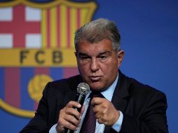 Fue la primera vez que Joan Laporta habló desde que trascendiera que el club pagó entre 2001 y 2018 a la compañía de José María Enríquez Negreira, el entonces vicepresidente del comité de árbitros. EFE / A. García