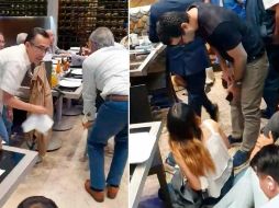 Las personas fueron resguardadas en la zona de atrás del edificio. ESPECIAL