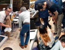 Las personas fueron resguardadas en la zona de atrás del edificio. ESPECIAL