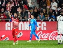 Valentín Castellanos (izq.) es el primer jugador en 76 años en marcarle cuatro tantos al Real Madrid en un mismo juego de liga. EFE/D. Borrat