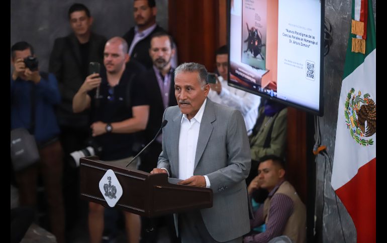 En su discurso el mandatario destacó el papel que Zamora Jiménez ha desempeñado en la política de Jalisco y del País, ocupando diversos cargos en la función pública. EL INFORMADOR / C. Zepeda