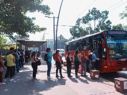 Las filas de personas que esperan el trolebús son cada vez más largas. EL INFORMADOR/C. Zepeda