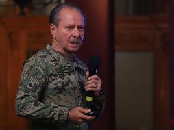 El secretario de Marina, José Rafael Ojeda Durán, durante su participación en la 