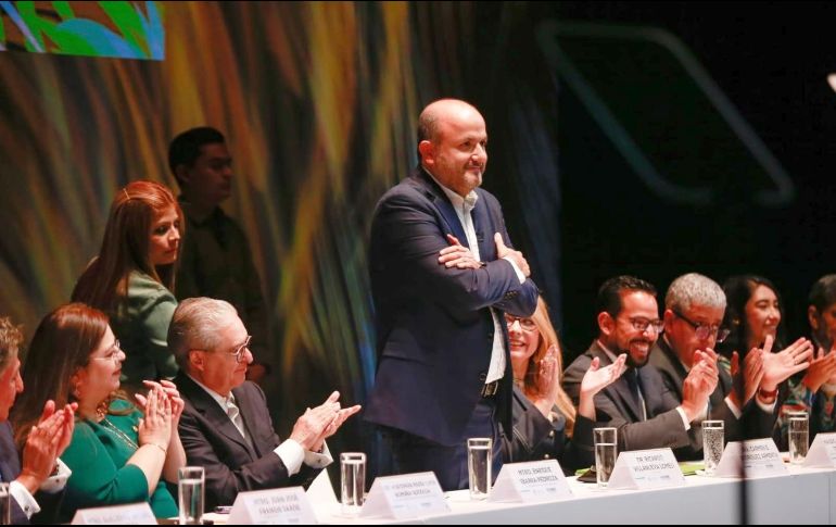 Ricardo Villanueva realizó hoy su cuarto informe de actividades como rector en la UdeG. EL INFORMADOR/ CARLOS ZEPEDA