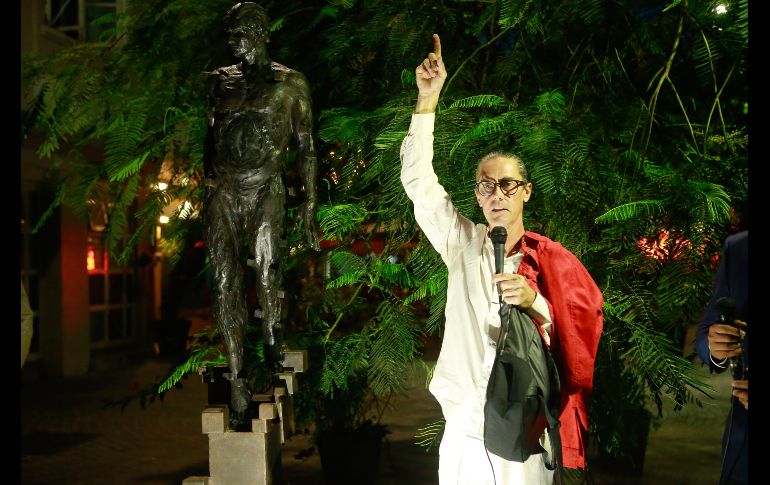 Previo al acto protocolario en Teatro Degollado, se realizó un recorrido al que acudieron organizadores del FCM, artistas cuyas obras participan en la ruta, medios de comunicación y personalidades invitadas de la sociedad y la cultura de Jalisco. EL INFORMADOR / C. Zepeda