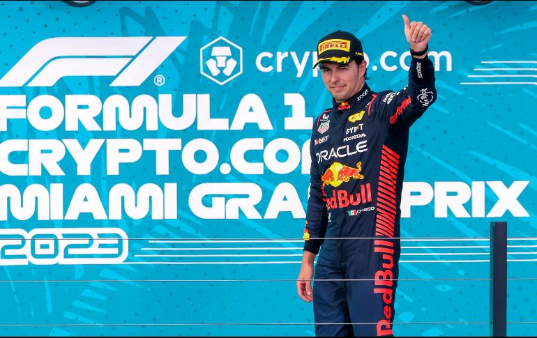 El piloto tapatío se tuvo que conformar con el segundo puesto en Miami. EFE/Cristobal Herrera