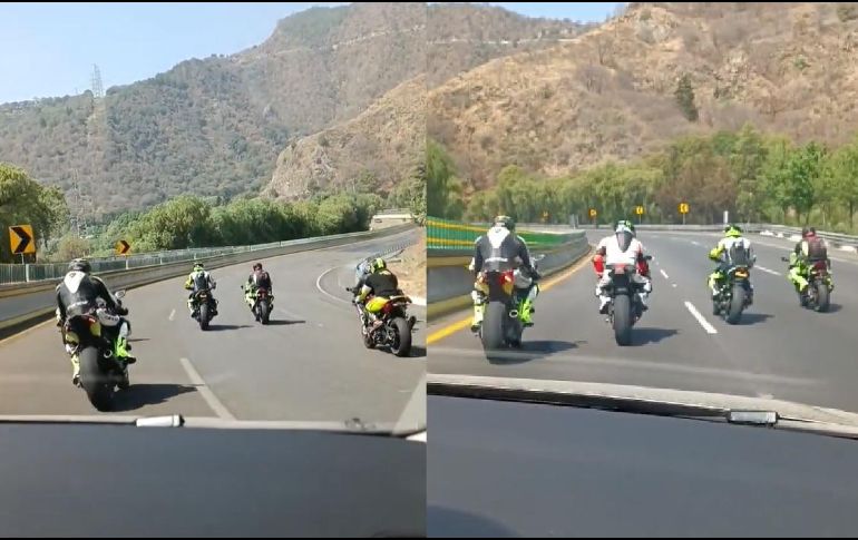 En redes sociales algunos usuarios comentaron que se trataba de la autopista México-Cuernavaca, algunos otros expresaron su molestia debido a que no sólo ponen en riesgo su vida, sino la de quienes viajan en autos. ESPECIAL