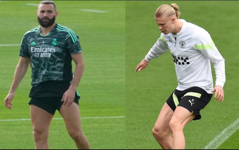 Karim Benzema y Erling Haaland buscan marcar la diferencia. AP/EFE