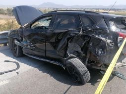 La camioneta habría sido utilizada en el intento de robo de un tractocamión de una empresa de valores  en el Macrolibramiento. ESPECIAL