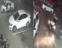 Momento en el que los policías huyeron de la escena. ESPECIAL