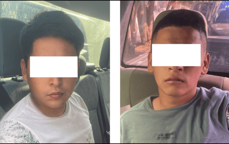 Los sujetos fueron identificados como Erik Gustavo “N” y Fernando Saúl “N”, los dos de 24 años. ESPECIAL / Policía de Guadalajara