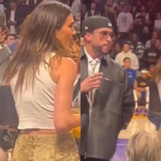 Bad Bunny es ignorado por kendall Jenner en un juego de la NBA (VIDEO)