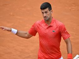 Djokovic se había puesto de espaldas a la red cerca del centro de la pista para dar perdido una bola de quiebre cuando el smash del británico le golpeó. AFP / T. Fabi