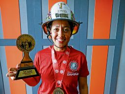 Alejandra Elizabeth Ávila, brigadista de Zapopan, fue la participante de los Juegos Deportivos de Bomberos con el mayor número de medallas. EL INFORMADOR/ C. Zepeda