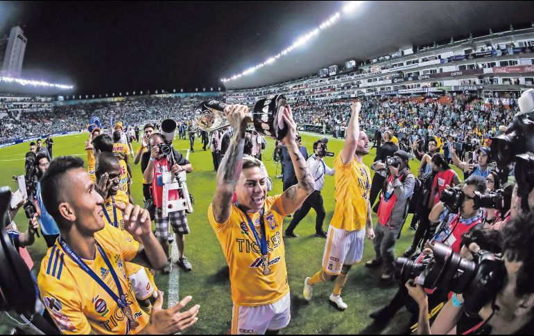 El último título de Liga de Tigres se dio en patio ajeno, al ganar la final del Clausura 2019 en León. IMAGO7