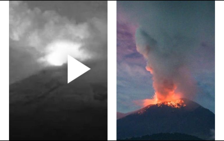 En el  volcán Popocatépetl se habrían visto Objetos Voladores No Identificados. ESPECIAL/TWITTER
