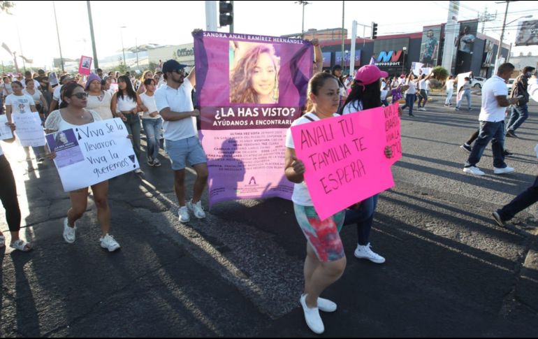 La marcha es para pedir a la autoridad que busque a Sandra Analy. EL INFORMADOR/ A. Camacho