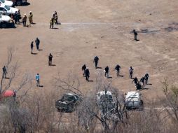 En la zona de Mirador Escondido, en Zapopan, se realiza un operativo en el que han localizado más de 45 bolass con restos humanos. EL INFORMADOR/ A. NAVARRO