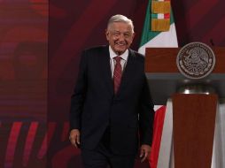 López Obrador llamó a esperar la respuesta de la empresa ante la petición de análisis del tren. SUN/C. Mejía