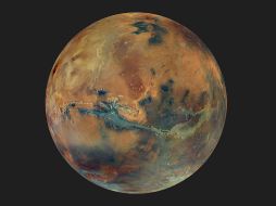 Imagen compuesta por un mosaico de tomas que muestran los diversos colores de Marte, que representan la composición variable de su superficie. EFE/Imagen cedida por ESA