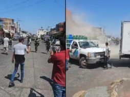 Otras imágenes dan cuenta de la confrontación y de los disparos del personal militar. SUN