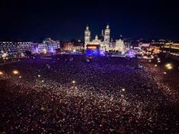 Así lució la plancha del Zócalo capitalino. ESPECIAL/@@Claudiashein