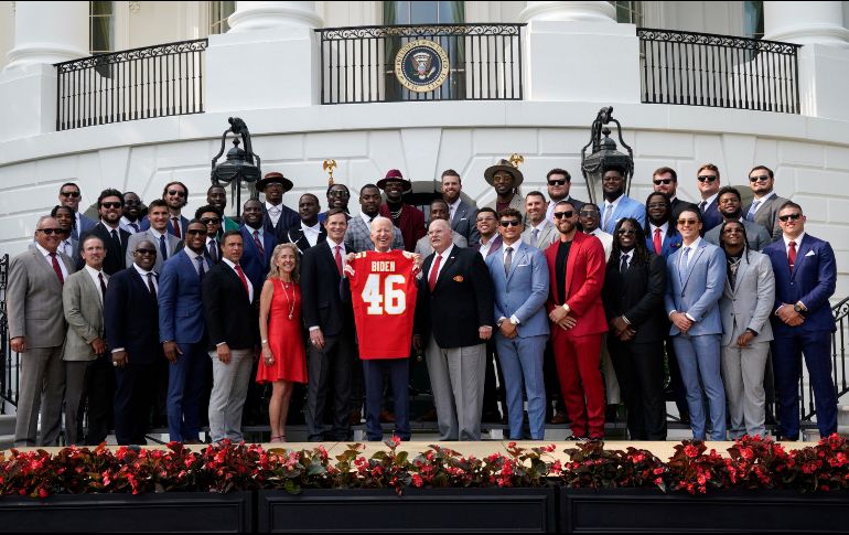 Los campeones del Super Bowl LVII visitaron la Casa Blanca. EFE/Yuri Gripas