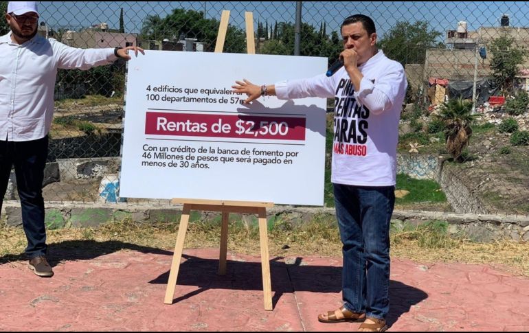 El diputado local lanzó su campaña contra las “pinches rentas caras”. ESPECIAL