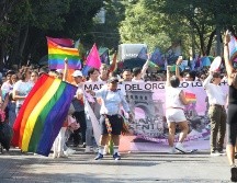 Personas que se identifican como lesbianas, transgéneros, gays, bisexuales, entre otros gritaban consignas a favor de los desaparecidos de Jalisco. EL INFORMADOR/A. Camacho