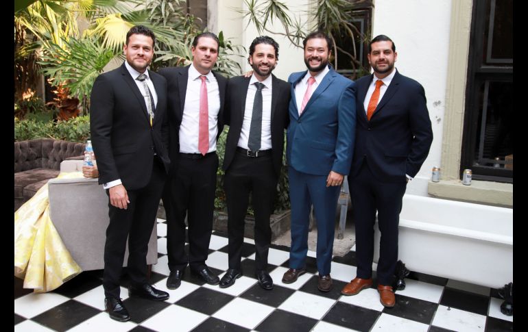 Jorge González, Gonzalo Rodríguez, Juan Pablo Elizundia, Carlos Camacho y Eduardo del Real. GENTE BIEN JALISCO/ Antonio Martínez