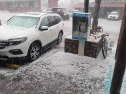 Mazamitla se pintó de blanco con la caída de granizo. Especial/Jorge Magaña/Presidente Municipal de Mazamitla