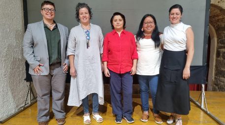 Durante la conferencia estuvieron presentes Lucian, secretario ejecutivo del organismo, Lourdes, la secretaria de Cultura de Jalisco, Natalia, presidenta actual del CECA,  Isaura, la directora general y Fabiola, actual titular de Canacine Jalisco. EL INFORMADOR / K. Esparza