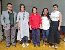 Durante la conferencia estuvieron presentes Lucian, secretario ejecutivo del organismo, Lourdes, la secretaria de Cultura de Jalisco, Natalia, presidenta actual del CECA,  Isaura, la directora general y Fabiola, actual titular de Canacine Jalisco. EL INFORMADOR / K. Esparza