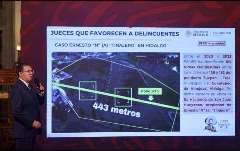 Este martes 27 de junio de 2023, durante la conferencia mañanera desde Palacio Nacional, el subsecretario de Seguridad, Luis Rodríguez Bucio. SUN / H. Salvador