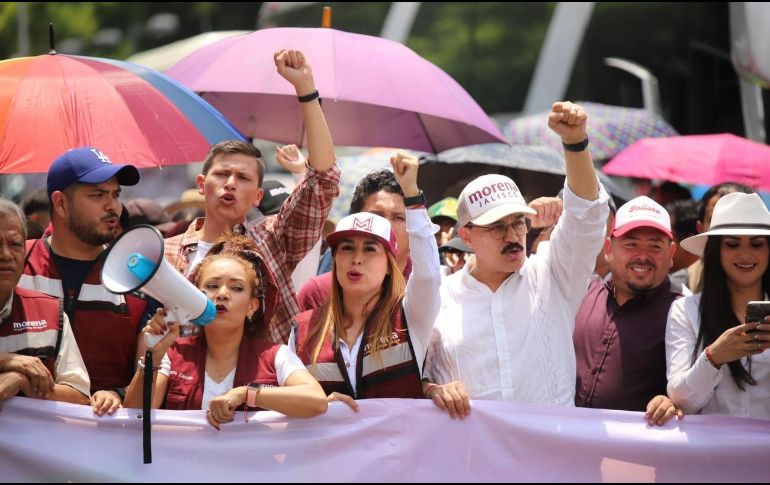La presidenta del Comité Ejecutivo Estatal, Katia Castillo Lozano, y el presidente del Consejo Político Estatal, Carlos Lomelí Bolaños. ESPECIAL