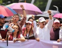 La presidenta del Comité Ejecutivo Estatal, Katia Castillo Lozano, y el presidente del Consejo Político Estatal, Carlos Lomelí Bolaños. ESPECIAL