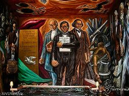 “Constitución y Reforma”. Este mural de Guillermo Chávez Vega está localizado en el  Palacio de Justicia  del Estado de Jalisco. ESPECIAL